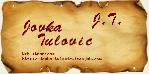 Jovka Tulović vizit kartica